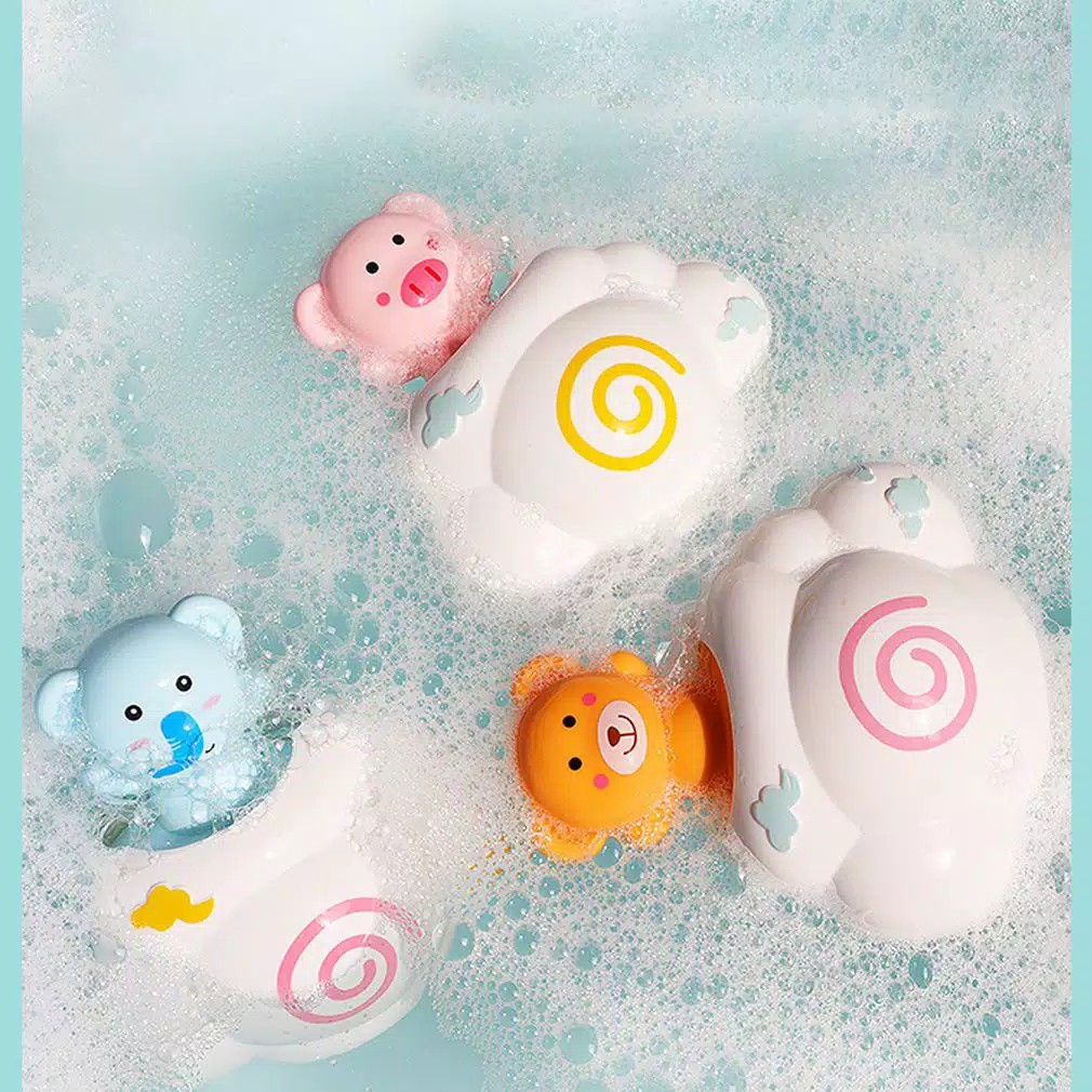 ( Mia ) Mainan Mandi Bayi Semprotan Air Telur Bebek Awan Hujan, Duck Penguin Dinosaurs Floating Egg BAth Toy