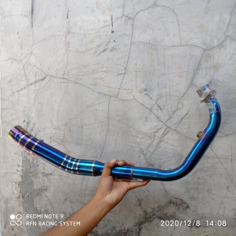 Leher Leheran bluemoon knalpot Sonic 150 Supra gtr 150 inlet 50mm