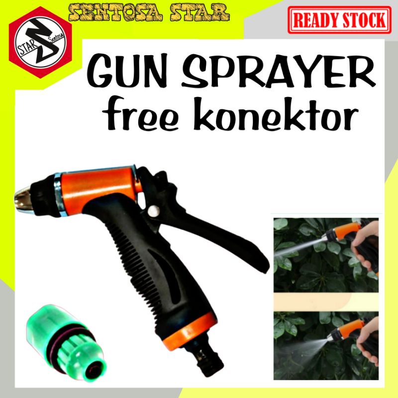 [free konektor] GUN SPRAYER SEMPROTAN AIR WATER JET GUN SPRAYER
