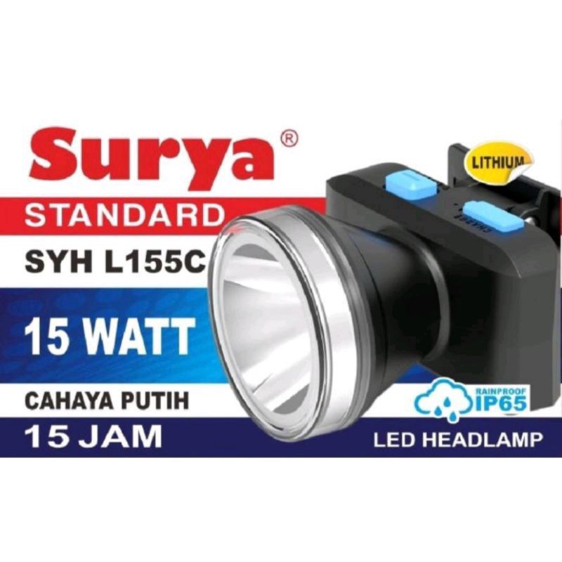 Senter kepala Surya 15watt Led super terang Rainproff SYH L155C