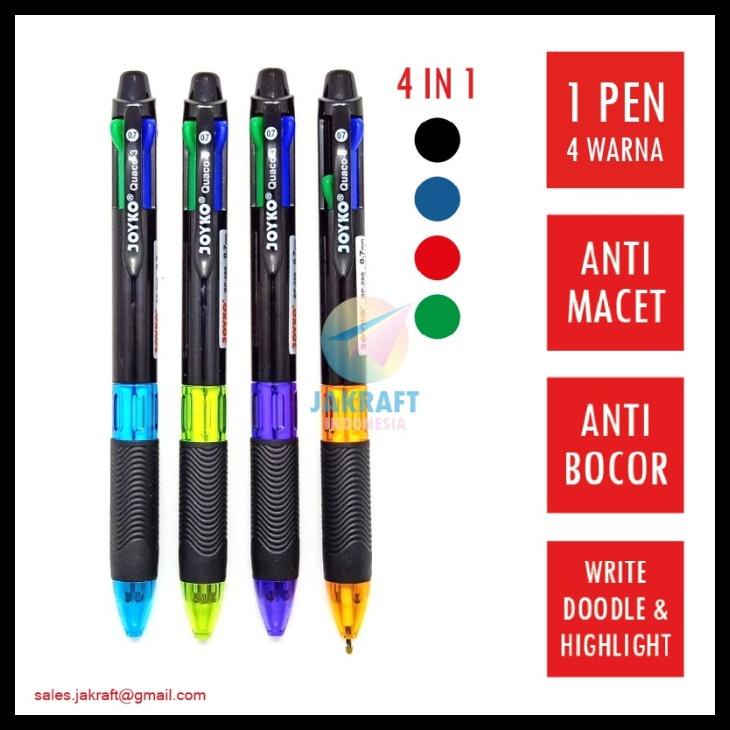 Pulpen Ballpoint Pen 4 In 1 Joyko Bp-288 Quaco 3 Seperti Bic 0.7 Mm Kode 413