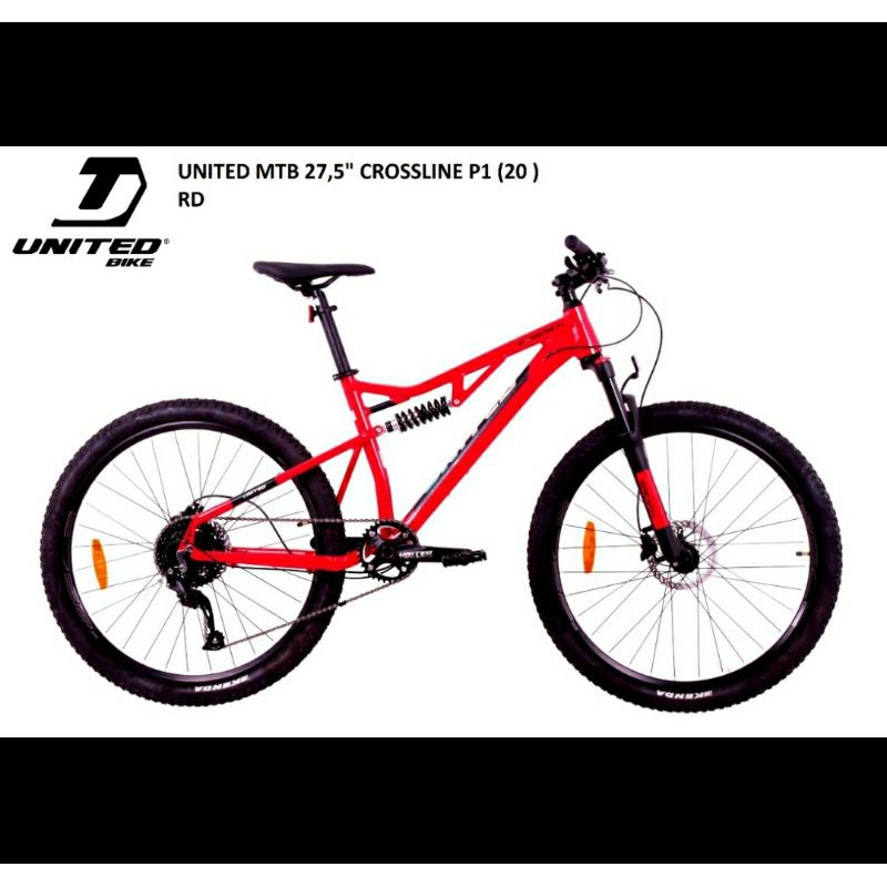 Sepeda Gunung MTB 27.5 Inch UNITED CROSSLINE P1 SUSPENSI