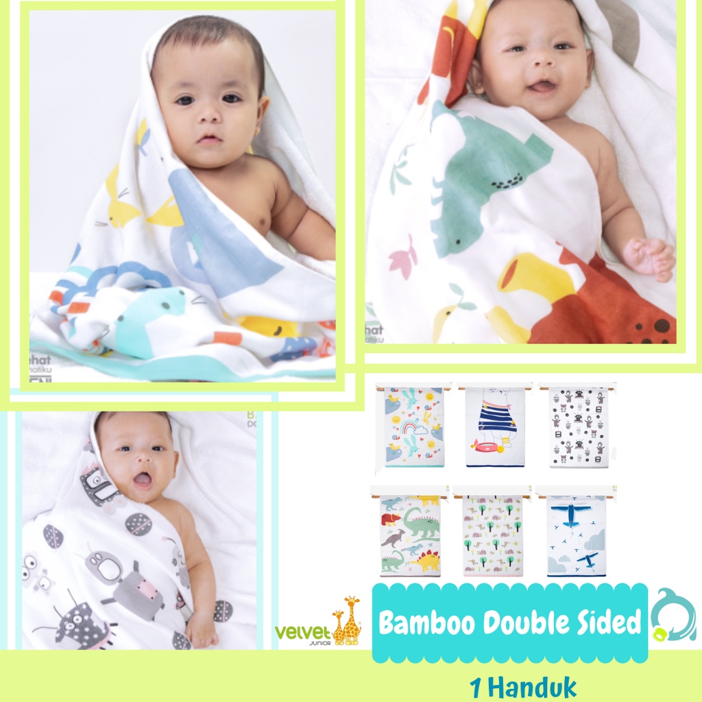 VELVET  Handuk Bayi dan Anak - Bamboo Double Sided - Motif