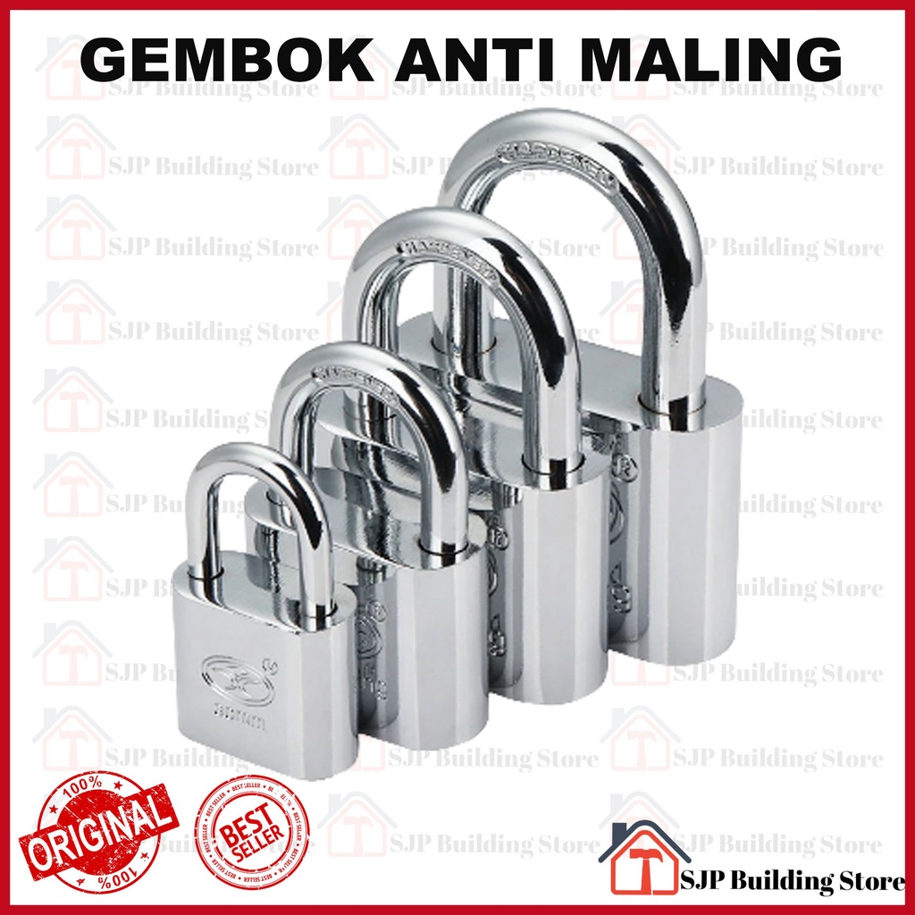 (COD) PROMO!!! Gembok Putih Anti Rust Anti Maling Anti Cut -  Gembok pintu rumah