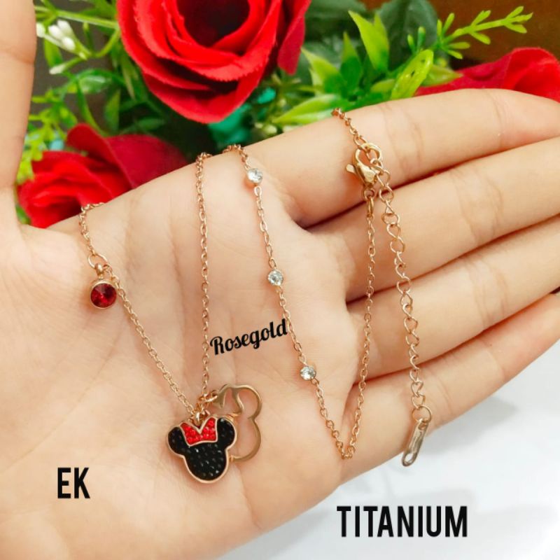 COD || Kalung Micky TITANIUM premium gaya remaja TIDAK LUNTUR, TIDAK KARAT