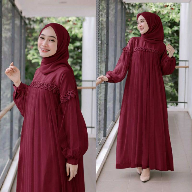 PCS GAMIS MAXY NURAINI RENDA TILE MOSCREPE 2 UKURAN M DAN JUMBO PMS ADA VIDEO REVIEW ASLI PRODUK