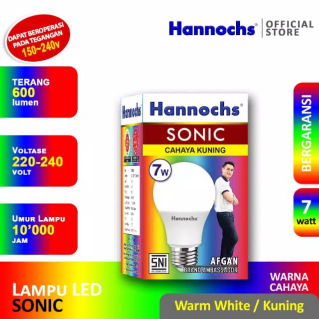 Lampu LED Hannochs Sonic 7w Cahaya Kuning