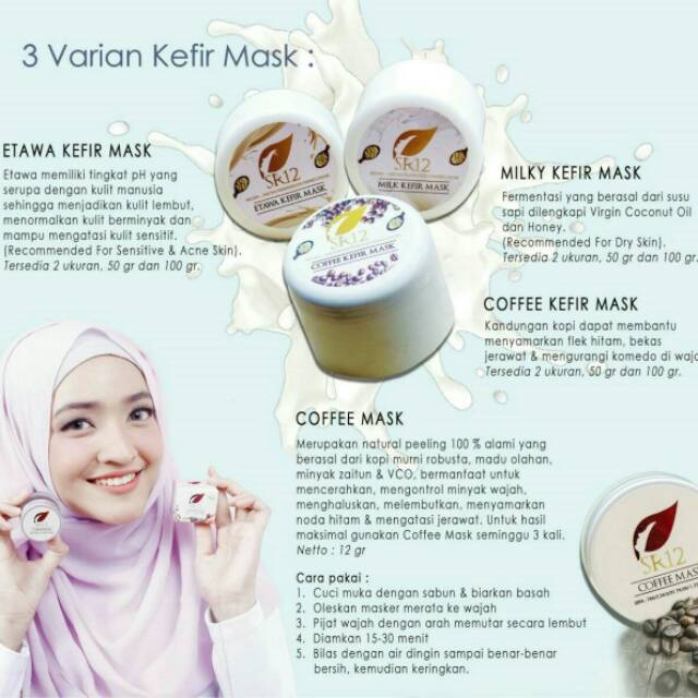 Etawa Kefir Mask Coffee Kefir Mask Milk Kefir Mask Sr12 Shopee Indonesia