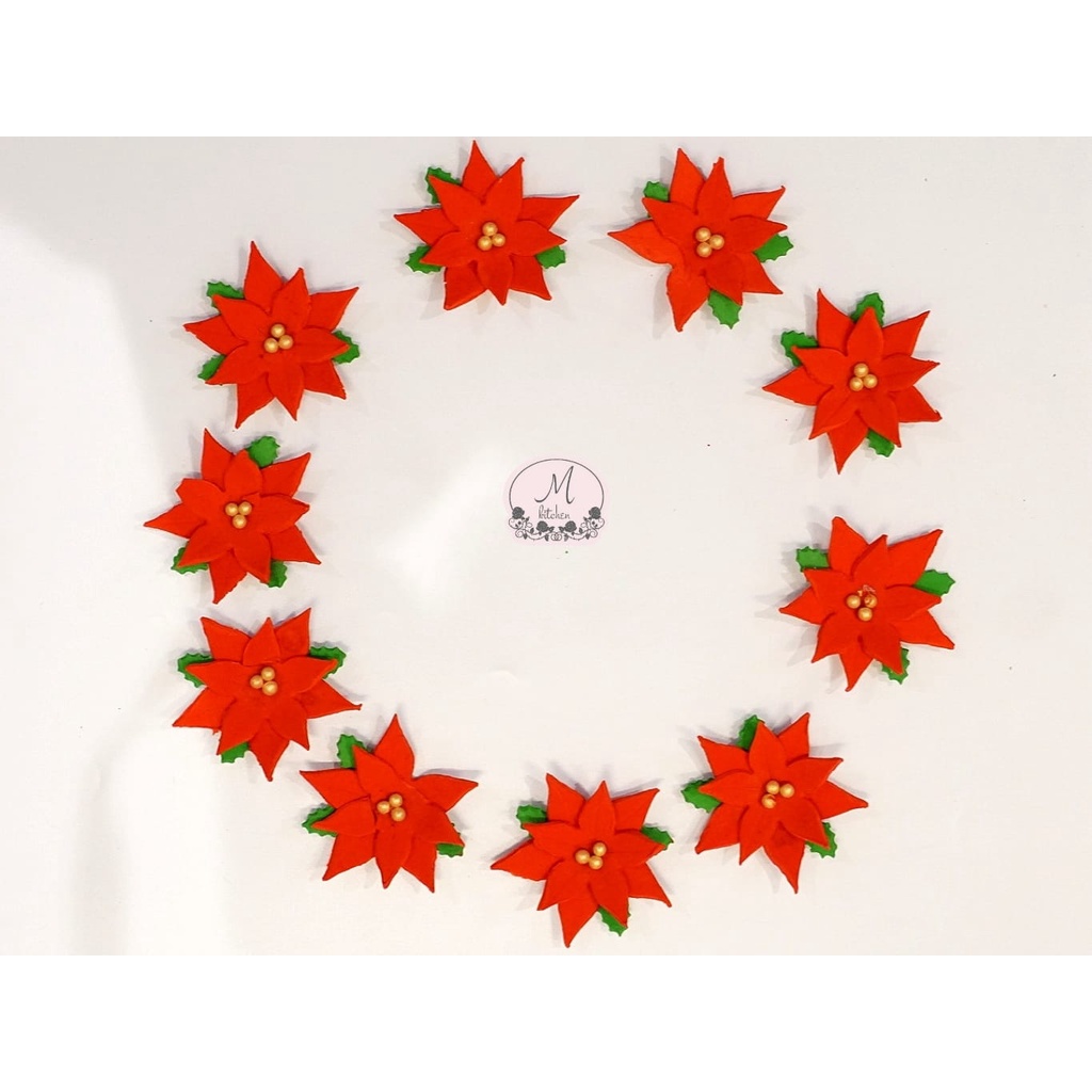 

Gumpaste Poinsettia (10pcs)