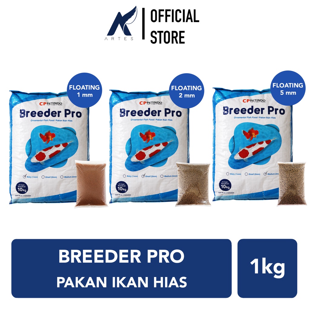 BREEDER PRO-BP Makanan-Pelet-Pellet-Pakan Ikan Koi-Mas Koki-dll Fish Food-Fishfood 1-2-5 mm Baby-Sma