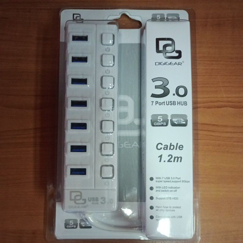 USB HUB 3.0 7 port by DIGIGEAR HIGH SPEED 1.2 meter