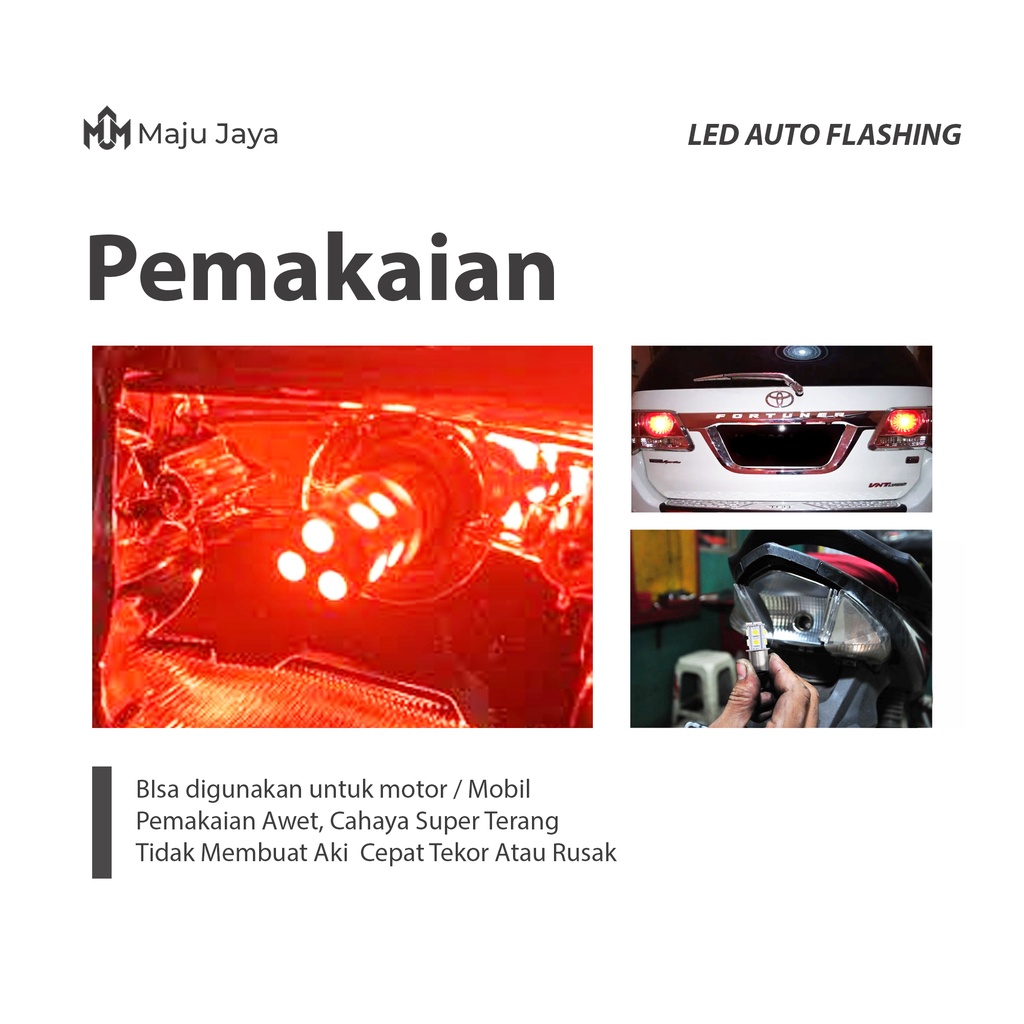 Bohlam Lampu Led Stop Rem Belakang Kedip Mobil Motor Scoopy Beat