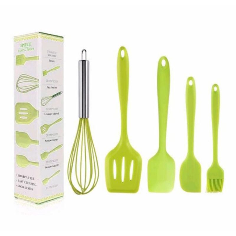 SPATULA SET 5 IN 1 SOTIL SILIKON ALAT MASAK DAPUR