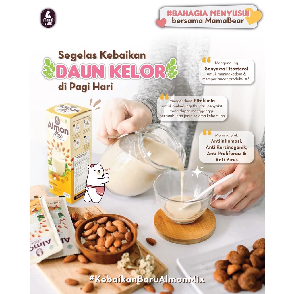 Almon Mix / Soyamix Minuman Pelancar / Booster Asi Zoyamix dari Mama Bear Susu Almond