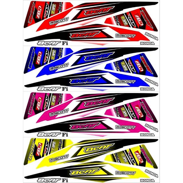 Striping Beat Fi F1 Lama Variasi Honda Stiker Lis Motor List