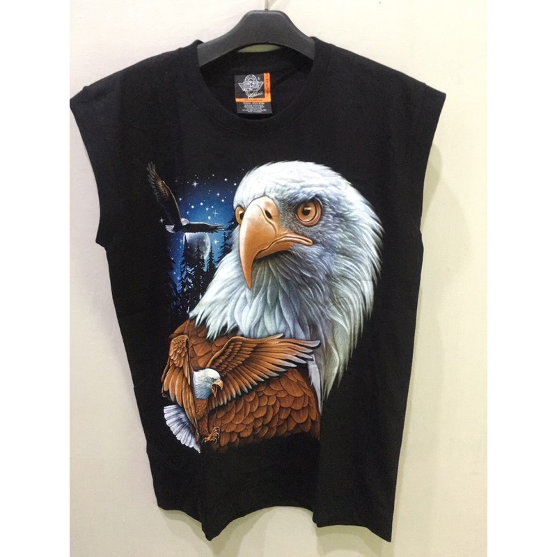Kaos Unisex Pria / Wanita Rock Chang (HD 47) Motif Burung Glow in the Dark IMPORT BANGKOK Rock eagle