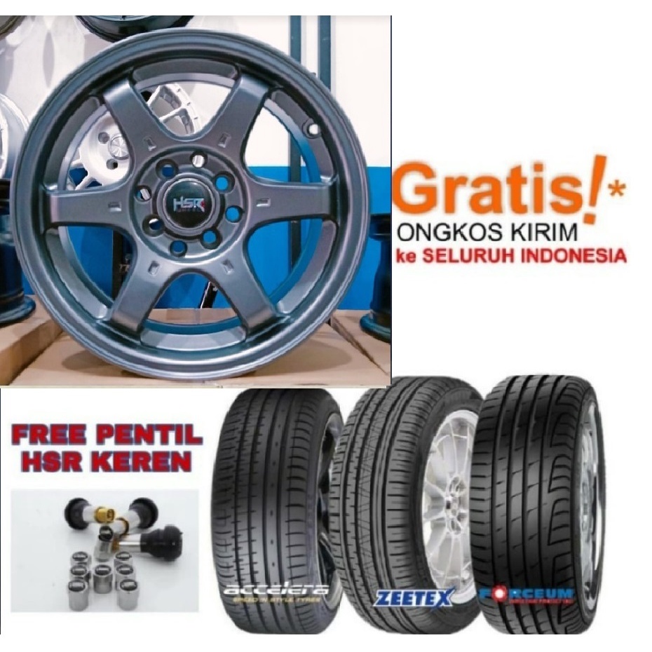 PAKET VELG MOBIL  Ring 15 HSR TOKYO R15 Plus Ban Untuk Jazz Agya Ayla Calya Sigra Avanza Xenia MURAH