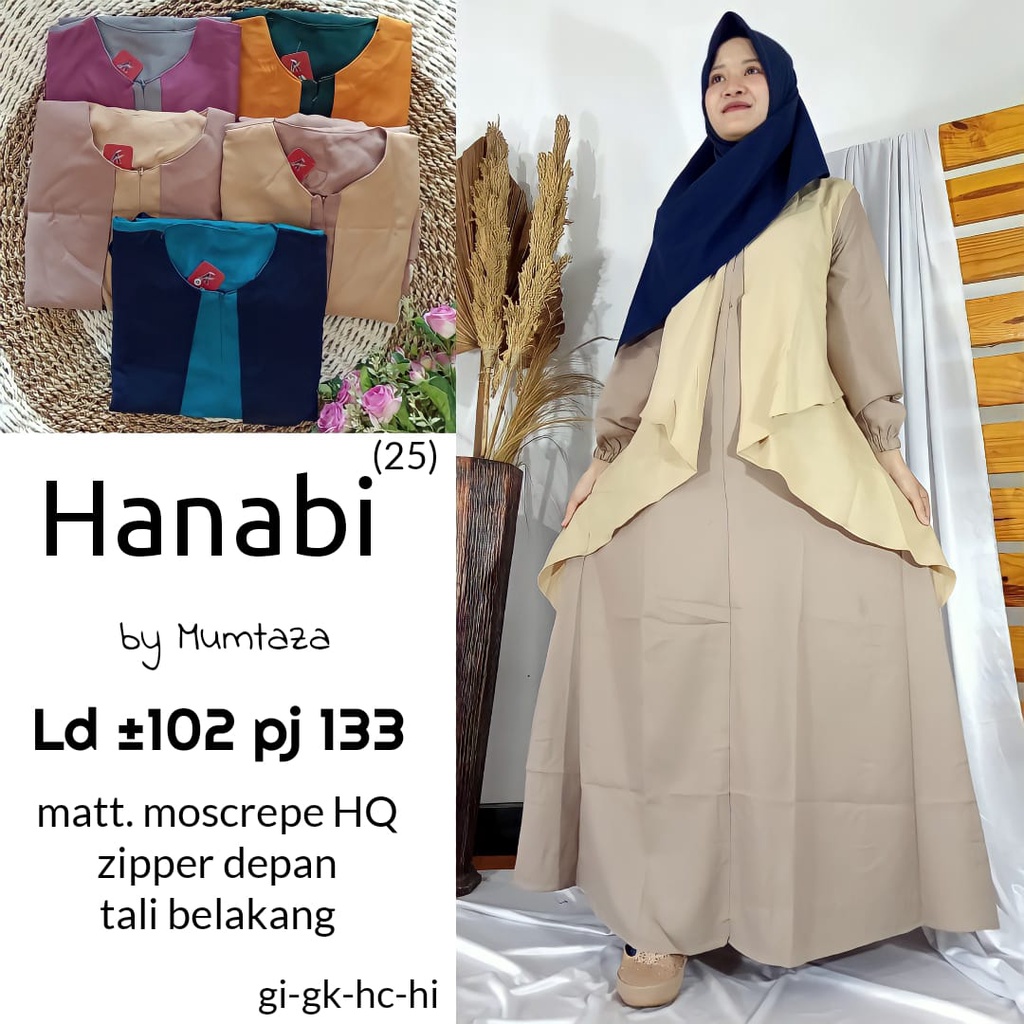 Gamis Moscrepe HANABI, Homedress Gamis Moscrepe Polos, Gamis Polos Wanita Termurah