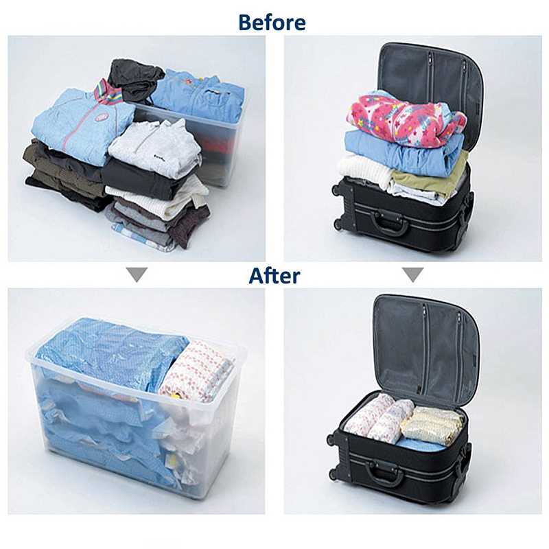 COD Plastik Vacum Baju Travel Travel Kantong Vakum Baju Pakaian Serbaguna 5 Pcs Sealer Bag E11