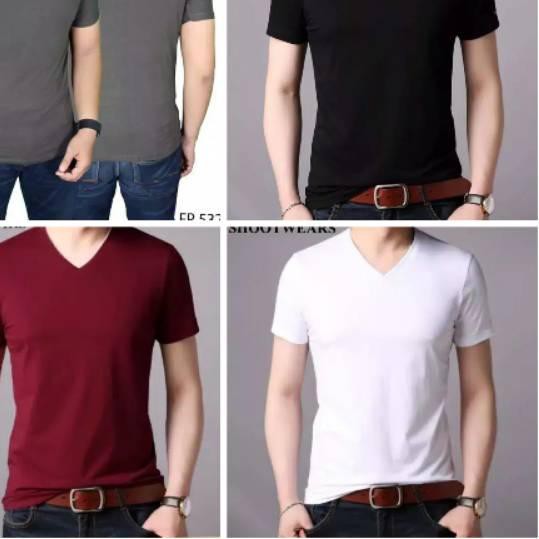 ➹ Kaos Vneck Pria / Kaos Polos Pria Vneck Spandex PE ۞