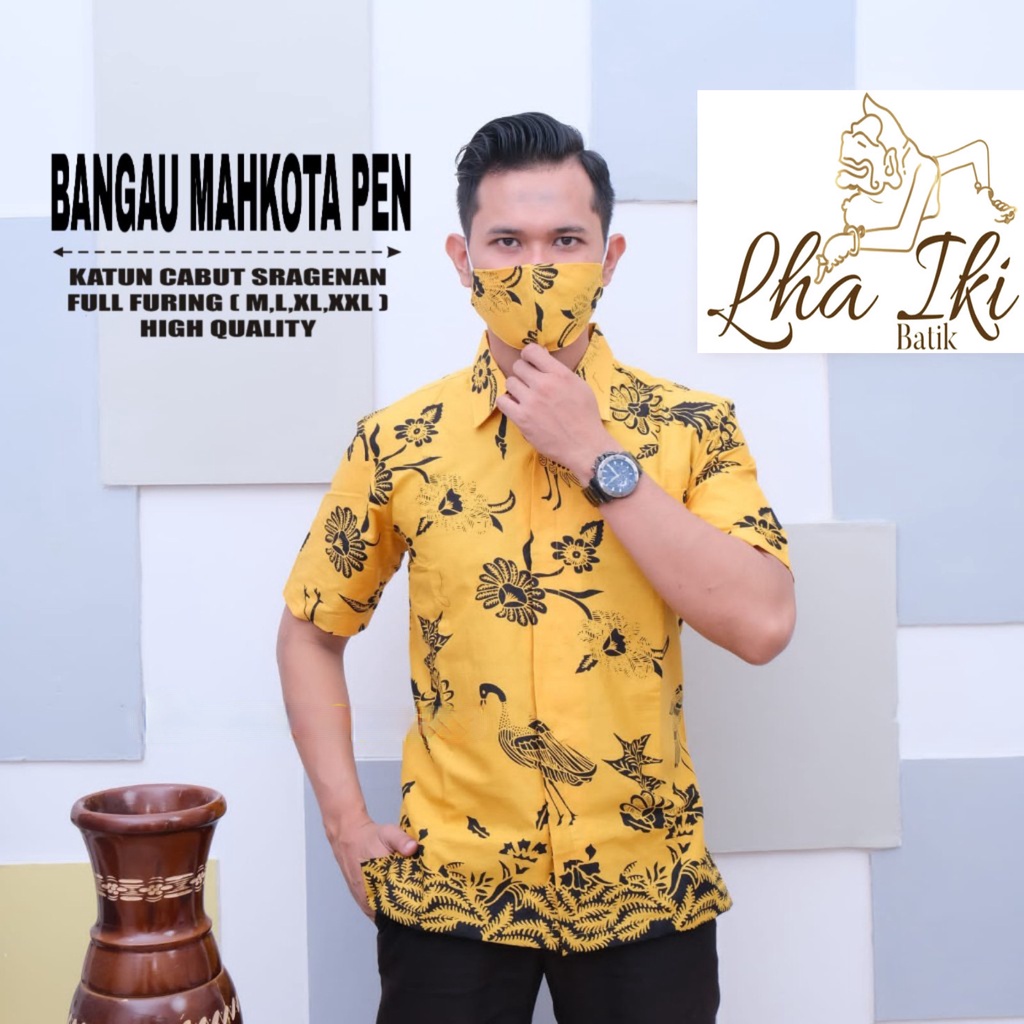 KEMEJA BATIK SOLO MOTIF BANGAU MAHKOTA