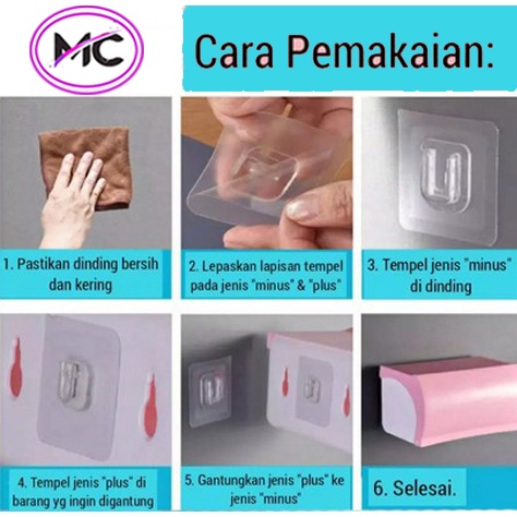 Gantungan Tempel Serbaguna Plus Minus Socket Hook Tempelan Multifungsi Stop Kontak Remote AC Remot TV Hiasan Dinding Foto Aksesoris dan lain lain Murah Super Kuat Teknologi Nano Magic Tape