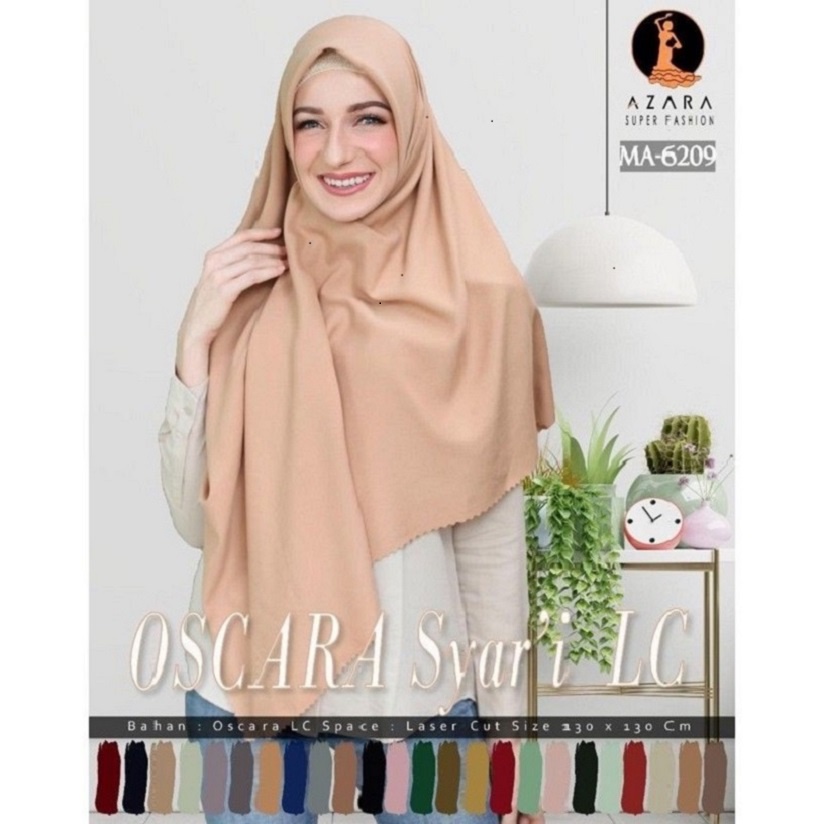 HIJAB SEGIEMPAT SYARI OSKARA BY AZARA VOAL LASER LC 130 X 130 CM JILBAB UKURAN JUMBO SEGI EMPAT HARGA GROSIR