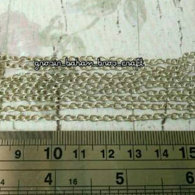 Rantai Beras Silver per 5 meter