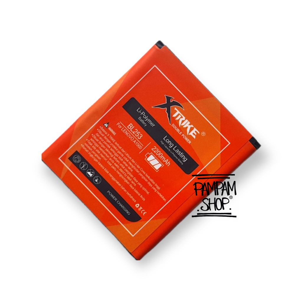 Baterai Xtrike Double Power Original Lenovo BL253 A1000 A2010 A2580 A2860 Batre Batrai Battery Ori