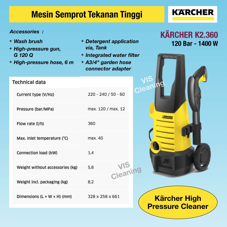 High Pressure Cleaner KARCHER K 2.360 / K2.360 ( 120 bar )