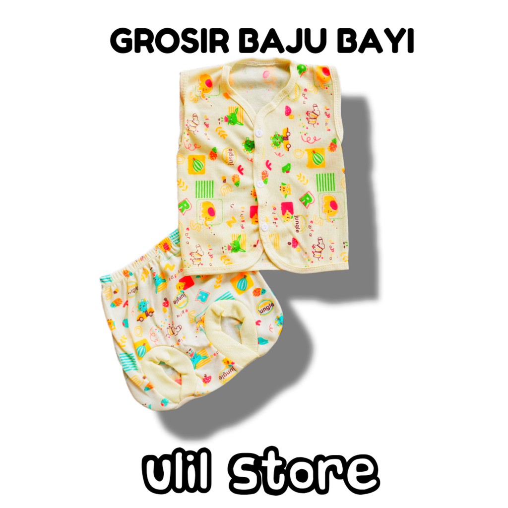 6PC (3 Stel) Grosir Baju Bayi Kutung Newborn ASR Baby Motif Usia 0-4 Bulan-1