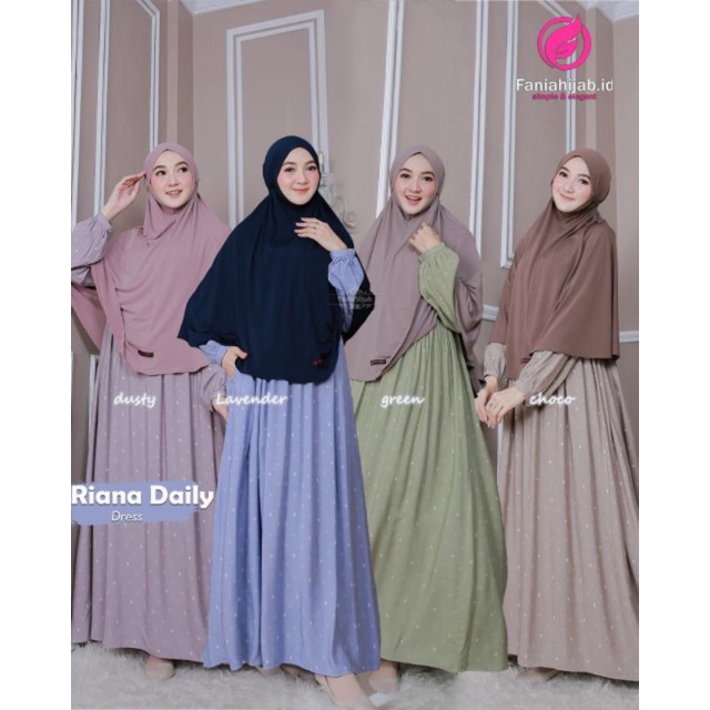 Riana Dress Motif Love Fania Hijab