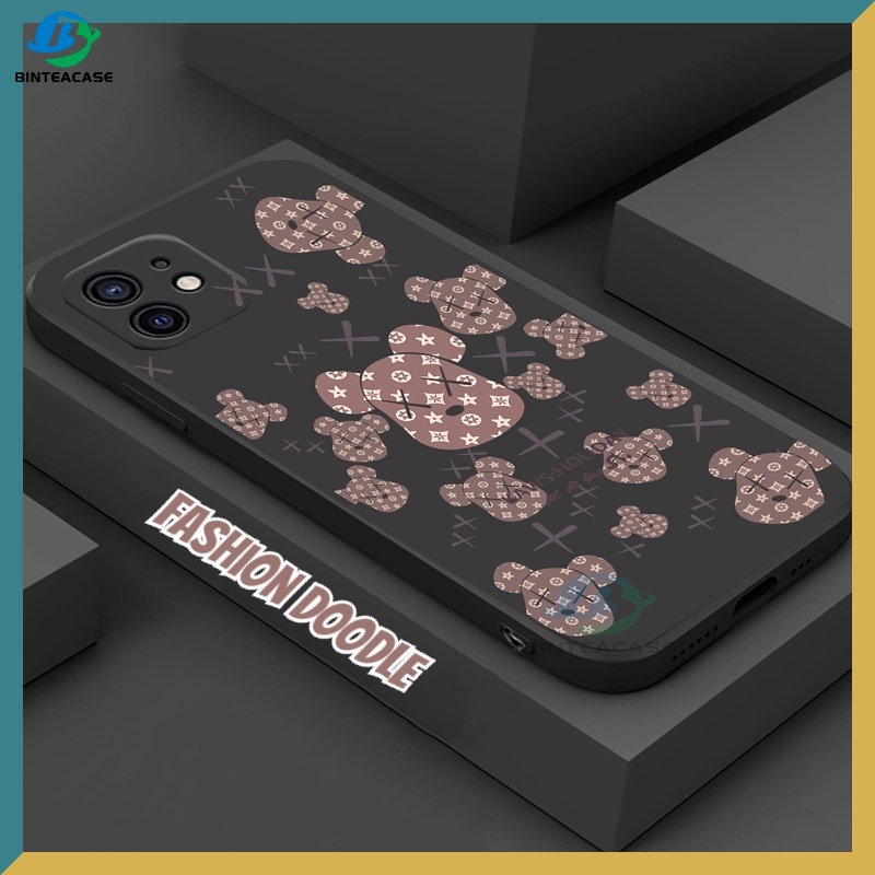 Case Silikon Motif Kepala Beruang Untuk IPhone 12 Pro Max 12 13 Xr XS 6 6S 7 8 Plus 11 11Pro Max