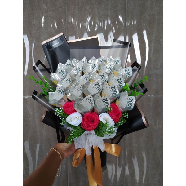 bucket uang/ bucket bunga /bucket uang asli/ bucket uang kerucut