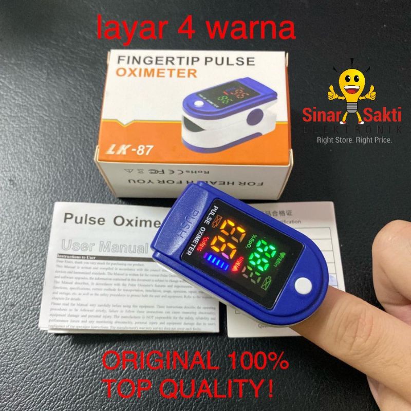 Oxymeter Fingertip Oximeter Alat Pengukur Saturasi Oksigen SpO2 Led LK87