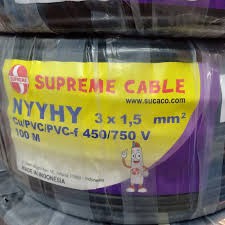 Supreme NYMHY HITAM SERABUT 3X1.5 @100 MTR