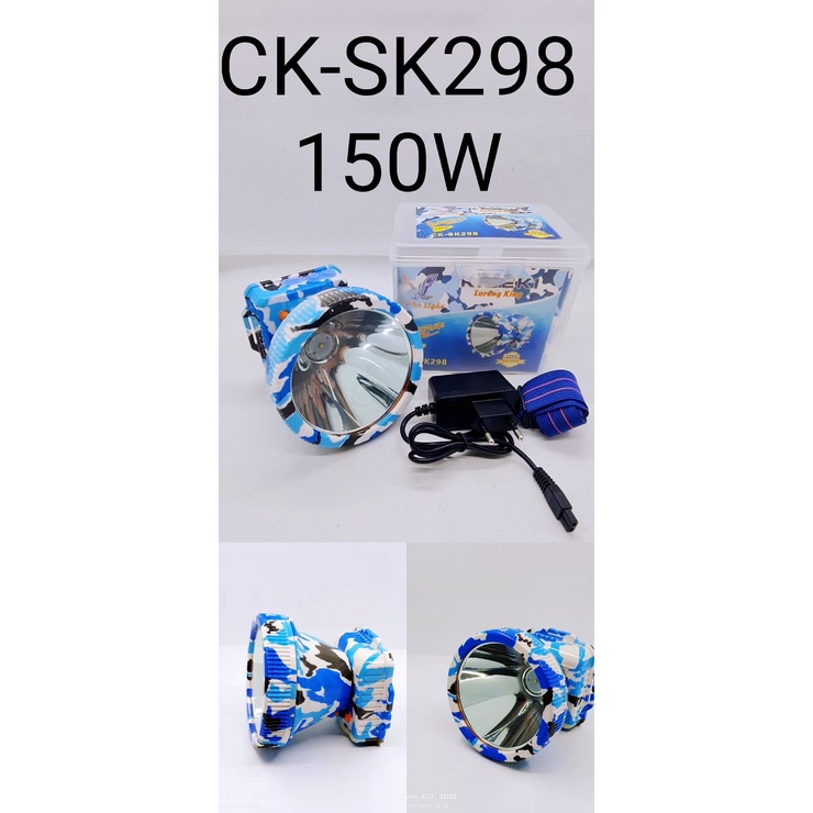 Senter Kepala KISEKI 100 Watt Body Loreng CK-299+ / KISEKI 200W CK-698++ Cahaya Putih Battery Lithium 5000mAh / Senter Kepala 100W