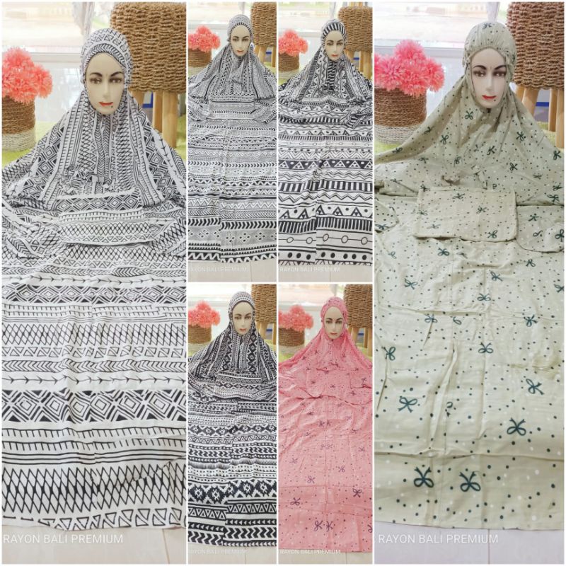 Mukena Terusan Rayon Bali Dewasa Rayon Motif Mukena Geblus Mukena Pocong