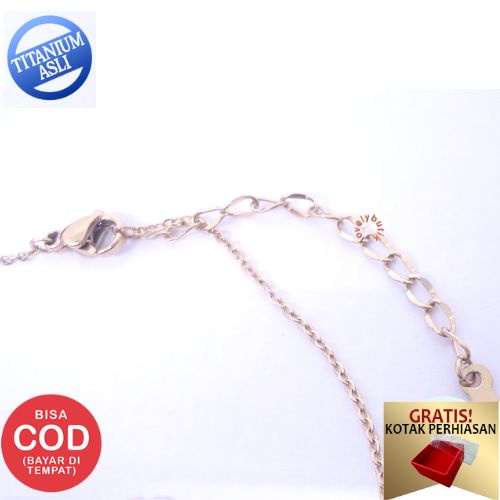 Lovelybutik - Kalung Titanium Anti Karat Selamanya Lisa New Kalung Wanita Titanium Ukuran 45 cm BONUS KOTAK PERHIASAN