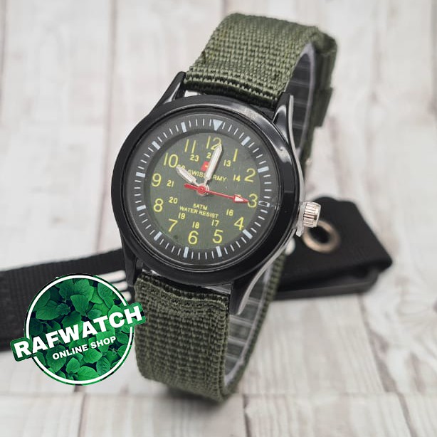 JAM TANGAN PRIA KANVAS STRAP SAA CASUAL WATCH UKURAN WANITA