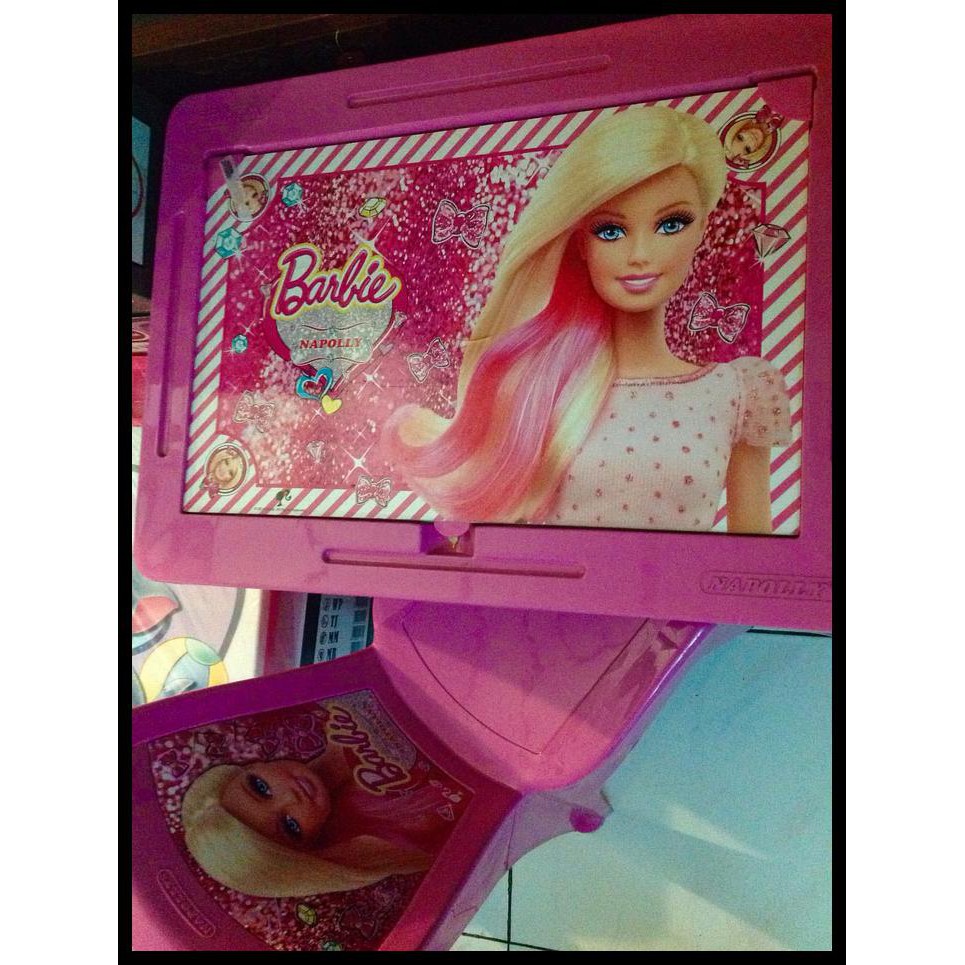  MEJA  BELAJAR  ANAK  MEJA  LAPTOP ANAK  NAPOLLY  BARBIE 1 SET  