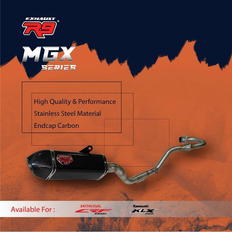 KNALPOT R9 ORIGINAL MGX PRO CRF 250 RALLY KLX 250 DTRACKER 250