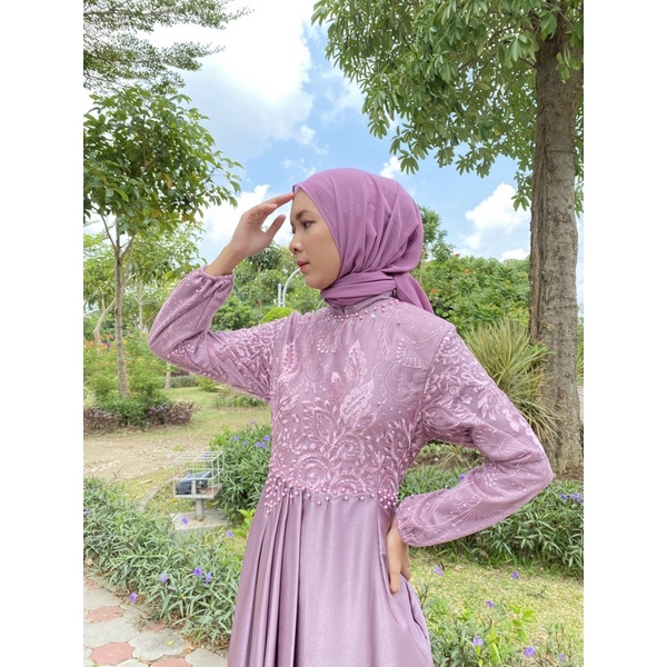 alesya dress (READY STOK) outfit kondangan dress silk satin dress maxmara brokat gaun bridesmaid lamaran seliam dress