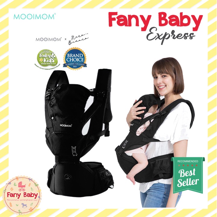 MOOIMOM X NERO BIANCO LIGHTWEIGHT HIPSEAT CARRIER