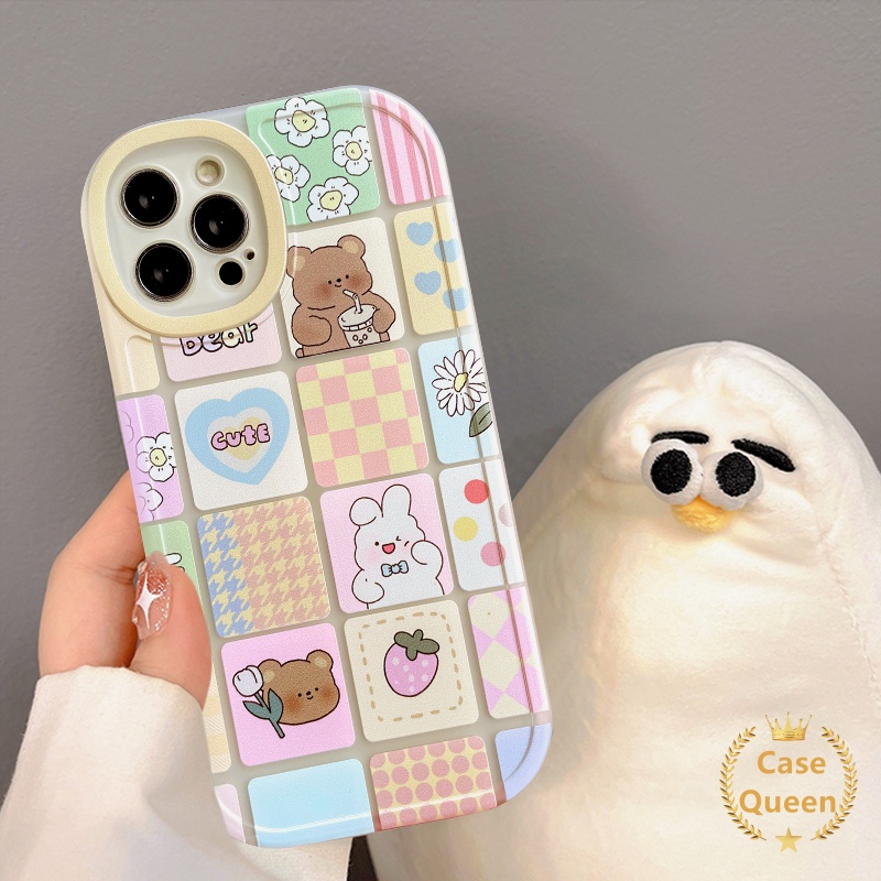 Casing Oppo A57 2022 A95 A96 A15 A76 A5s A74 A12 A16E A3S A31 A16K A5 A9 2020 A54 A55 A53 A33 Reno 7Z A12 A11 4F 5F A6 A11 6k Sarung Bantal Lembut Bentuk Kelinci