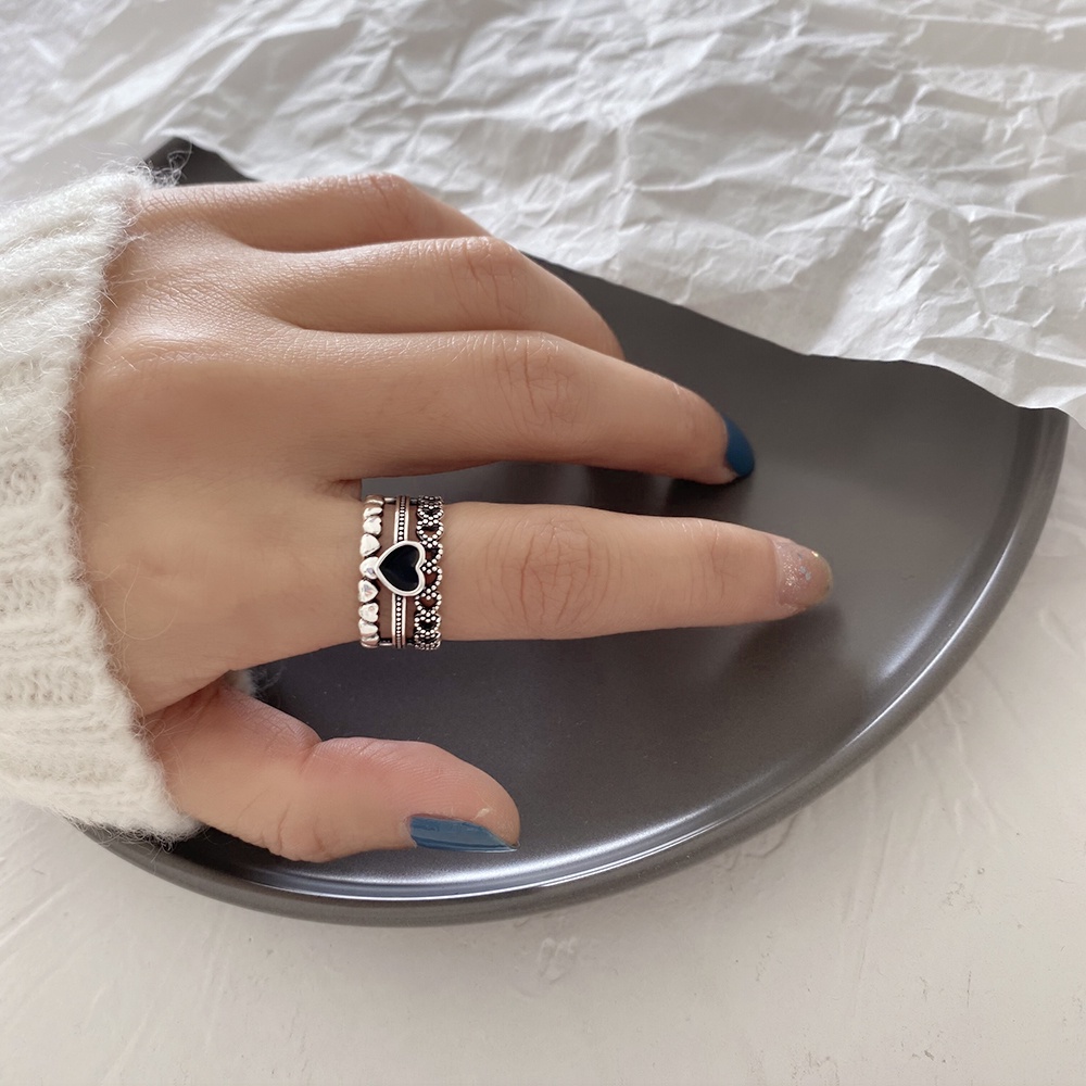 Cincin Jari Telunjuk Model Terbuka Dapat Disesuaikan Gaya Retro Untuk Wanita