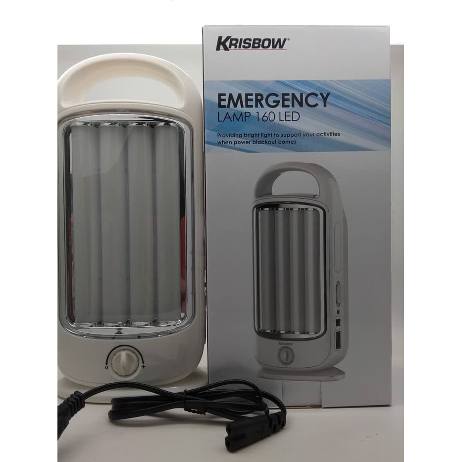 EMERGENCY LAMP LAMPU DARURAT 160 LED TL KRISBOW RECHARGEABLE DIMMER