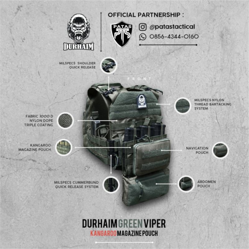 PATAS - Body Vest Green Viper Durhaim