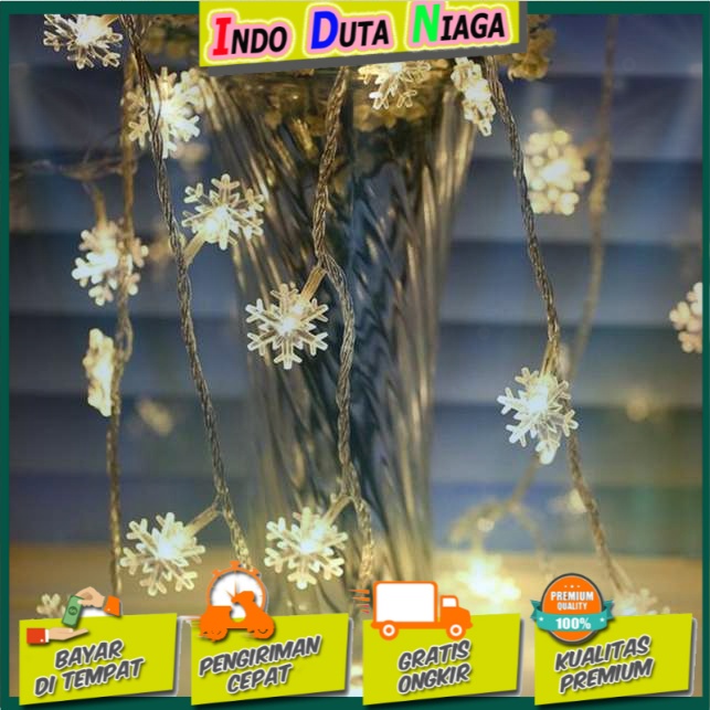 Lampu Hias Dekorasi Snowflake Christmas Light Battery 20 LED - HH-002