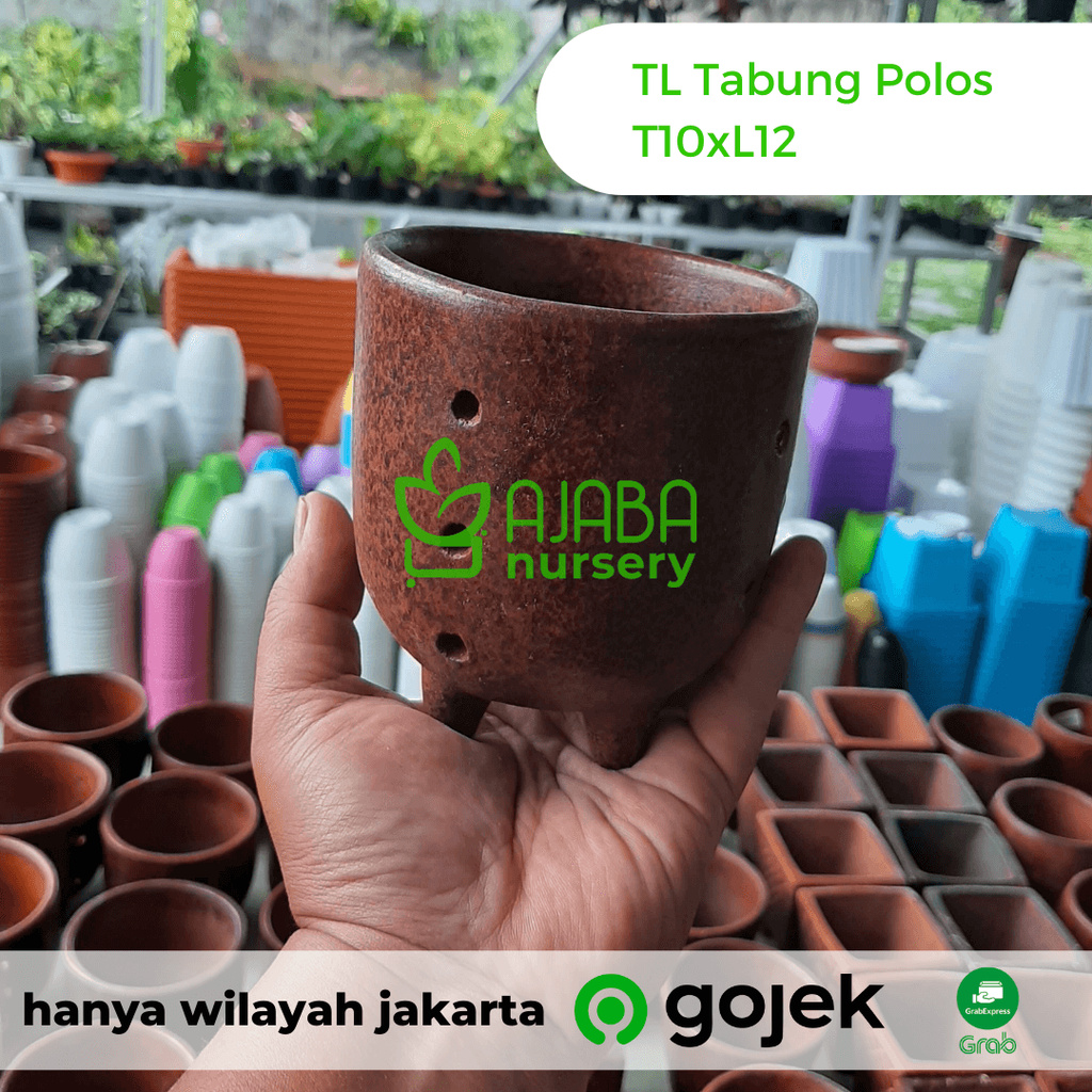 Pot Terakota - Gerabah Asli Lombok - TL Tabung Polos T10 x L12